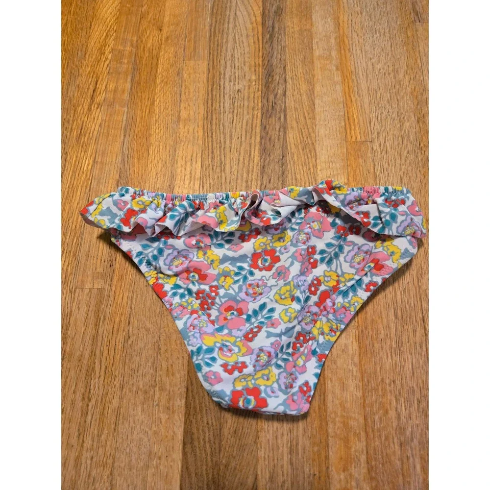 Crewcuts J.Crew‎ Girls 6-7 Multi Color Floral Ruffle Bikini Swimsuit Bottom